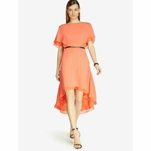 NWT Halston Heritage watermelon hi-low dress